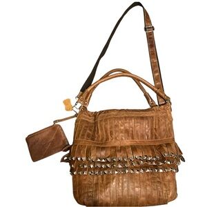 AmeriLeather Studded Tutu Leather Handbag